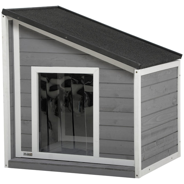 PAWROOM - Hundkoja med öppningsbart tak, svart/grå/vit, D02-151V00GY