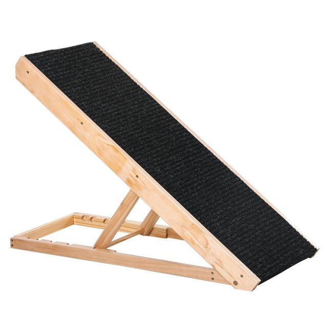 PAWROOM - Hundramp i furu med halkskydd, svart/natur, 90×40×61 cm