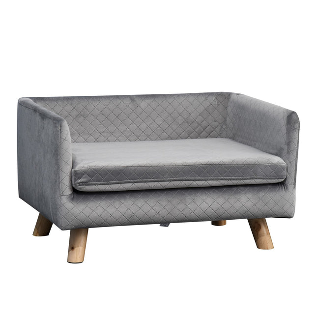 PAWROOM - Hundsoffa i björk med skumfyllning, mörkgrå, 64×45×36 cm