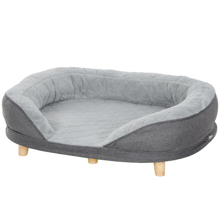 PAWROOM - Hundsoffa med avtagbart överdrag och skumfyllning, grå, 90×78×25 cm