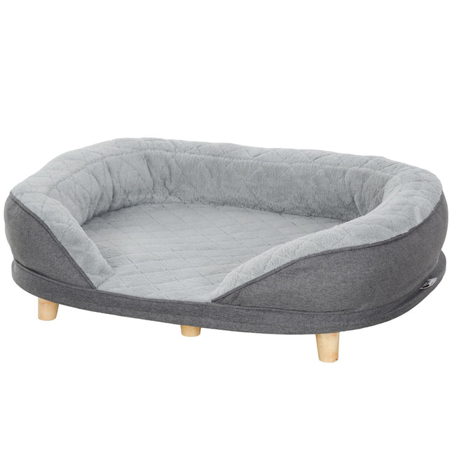 PAWROOM - Hundsoffa med avtagbart överdrag och skumfyllning, grå, 90×78×25 cm