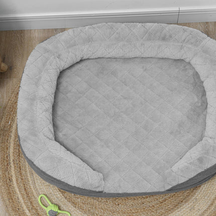 PAWROOM - Hundsoffa med avtagbart överdrag och skumfyllning, grå, 90×78×25 cm