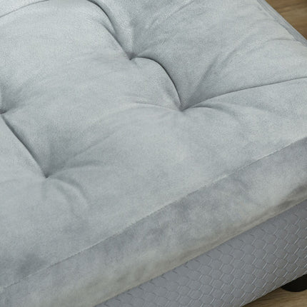 PAWROOM - Hundsoffa med förvaring och mjuk plysch, ljusgrå, 76×45×43 cm