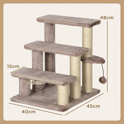PAWROOM - Hundtrappa för vägen upp till säng och soffa, brun, 45×40×48 cm