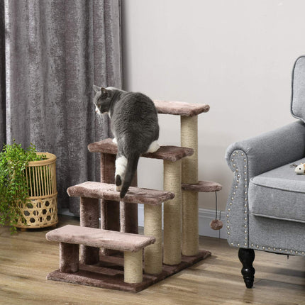 PAWROOM - Hundtrappa för vägen upp till säng och soffa, brun, 60×40×64 cm