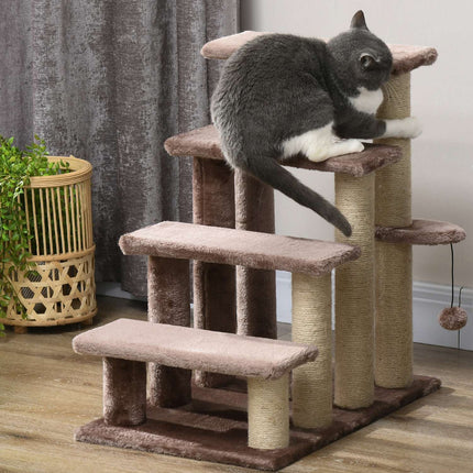 PAWROOM - Hundtrappa för vägen upp till säng och soffa, brun, 60×40×64 cm