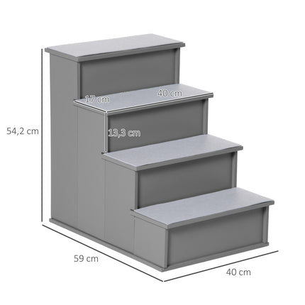 PAWROOM - Hundtrappa för vägen upp till säng och soffa, grå, 40×59×54,2 cm