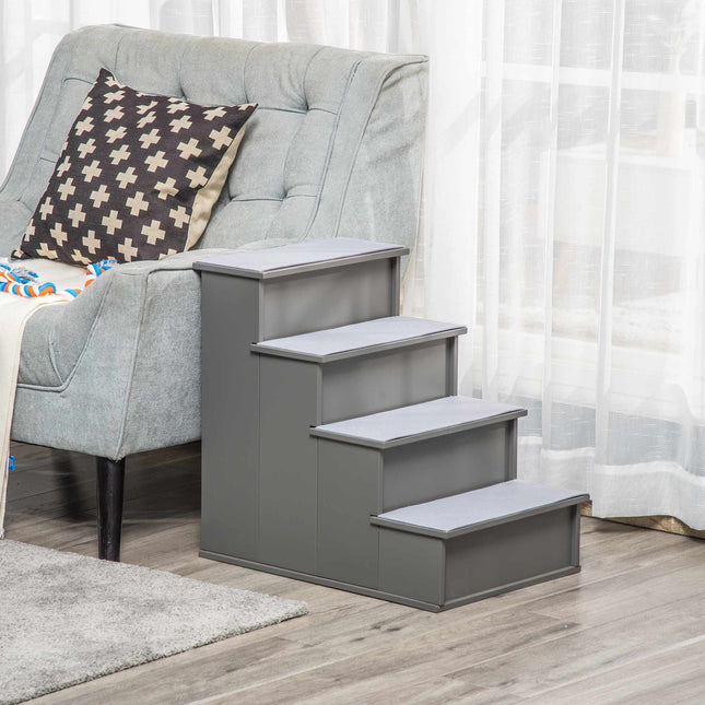 PAWROOM - Hundtrappa för vägen upp till säng och soffa, grå, 40×59×54,2 cm