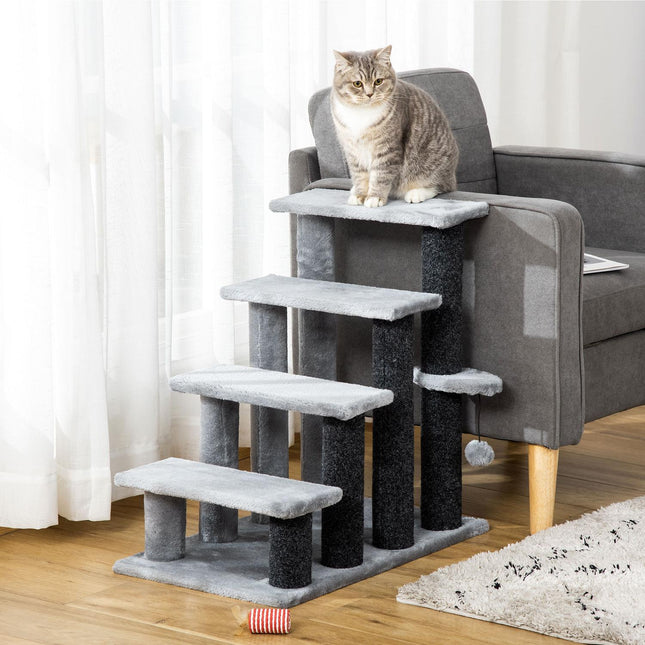 PAWROOM - Hundtrappa för vägen upp till säng och soffa, grå, 60×40×64 cm