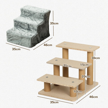 PAWROOM - Hundtrappa för vägen upp till säng och soffa, ljusgrå, 46×35×35 cm