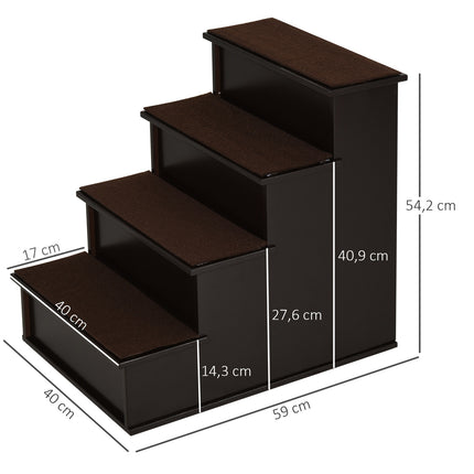 PAWROOM - Hundtrappa för vägen upp till säng och soffa, mörkbrun, 40×59×54,2 cm