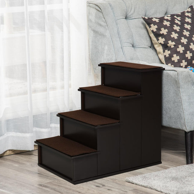 PAWROOM - Hundtrappa för vägen upp till säng och soffa, mörkbrun, 40×59×54,2 cm