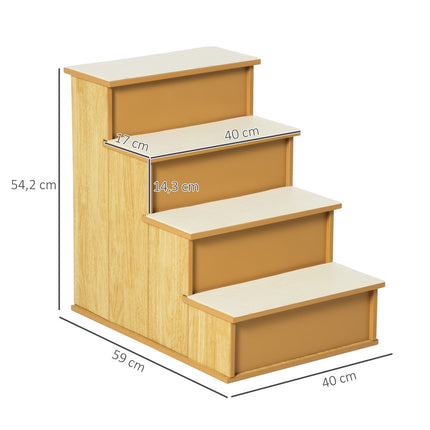 PAWROOM - Hundtrappa för vägen upp till säng och soffa, natur, 40×59×54,2 cm
