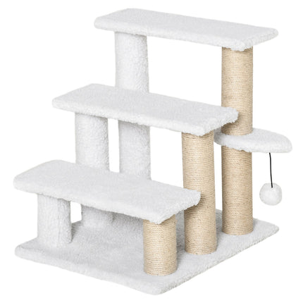 PAWROOM - Hundtrappa för vägen upp till säng och soffa, vit, 45×40×48 cm