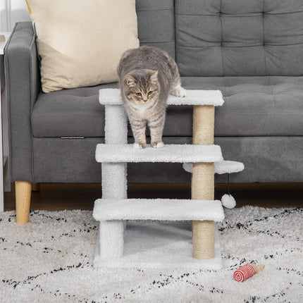 PAWROOM - Hundtrappa för vägen upp till säng och soffa, vit, 45×40×48 cm