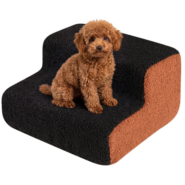 PAWROOM - 2-Step Dog Ramp with Washable Cover & Non-Slip Base