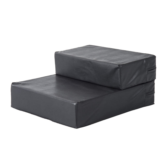 PAWROOM - Hundtrappa med 2 steg och skumfyllning, svart, 45×39×20 cm