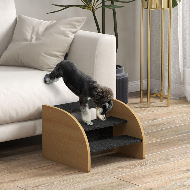 PAWROOM - Hundtrappa med 3 steg och halkskydd, 38,5×38,5×30 cm