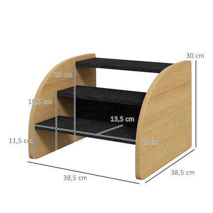 PAWROOM - Dog stairs with side wall, non-slip oak, for small pets