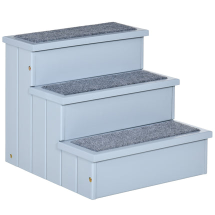 PAWROOM - Hundtrappa med 3 steg och halkskydd, grå, 40,5×44,5×38 cm