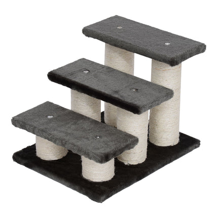 PAWROOM - Hundtrappa med 3 steg och halkskydd, grå, 45×35×34 cm