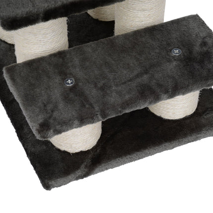 PAWROOM - Hundtrappa med 3 steg och halkskydd, grå, 45×35×34 cm