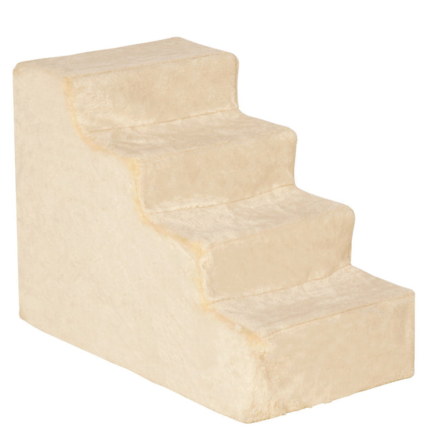 PAWROOM - Pet stairs, 4-step ramp with removable cover, beige