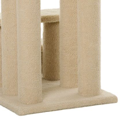 PAWROOM - Animal stairs, 4-step plush, beige, 63.5x43x60 cm