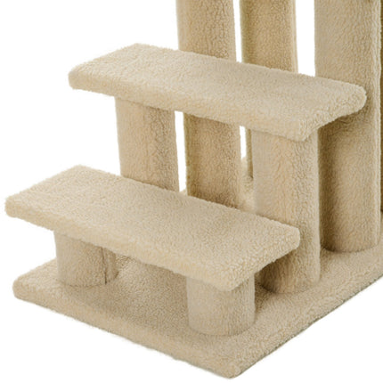 PAWROOM - Animal stairs, 4-step plush, beige, 63.5x43x60 cm