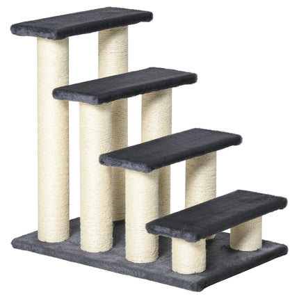 PAWROOM - Hundtrappa med 4 steg och halkskydd, grå, 60×40,5×59 cm
