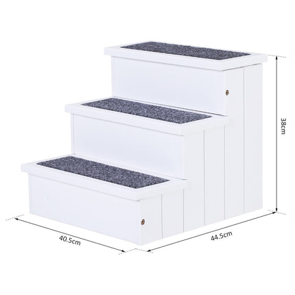PAWROOM - Hundtrappa med halkskydd och förvaring, vit, 40,5×44,5×38 cm