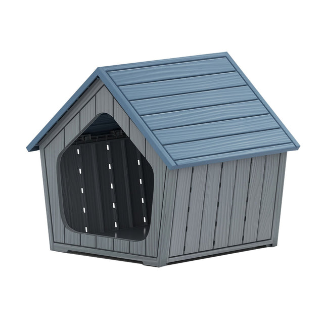 PAWROOM - Weatherproof Plastic Cat House with Ventilation & Sloped Roof