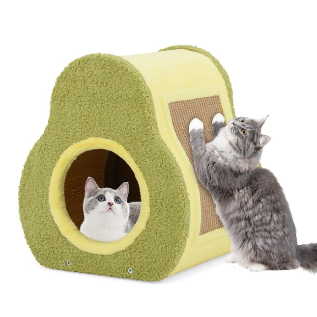 PAWROOM - Cat House with Jute Scratching Board and Mountain Roof