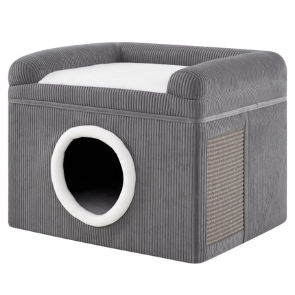 PAWROOM - Katthus för kattens krypin och vilostunder, grå, 49×41×39 cm