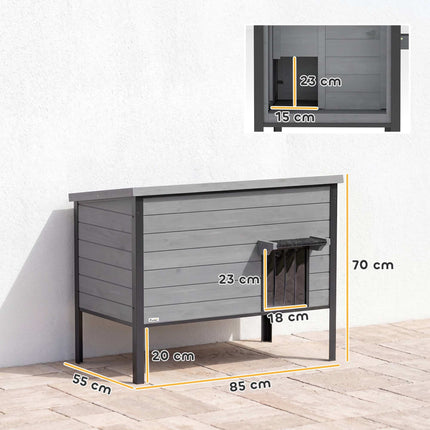 PAWROOM - Outdoor Cat House, Weatherproof, Easy Clean, 85x55x70 cm
