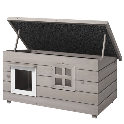 PAWROOM - Outdoor winter-proof cat house - asphalt roof, spruce wood