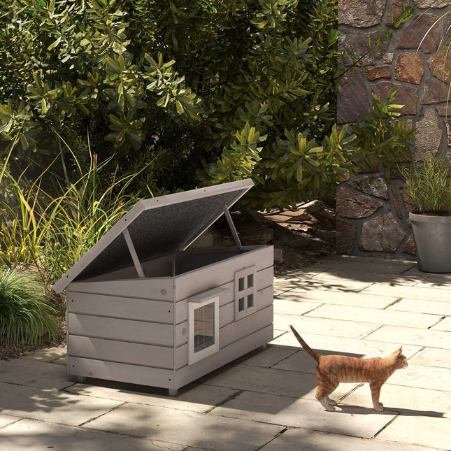 PAWROOM - Kattkoja för kattens egna sovstunder, grå/vit/svart, 87×52×44 cm