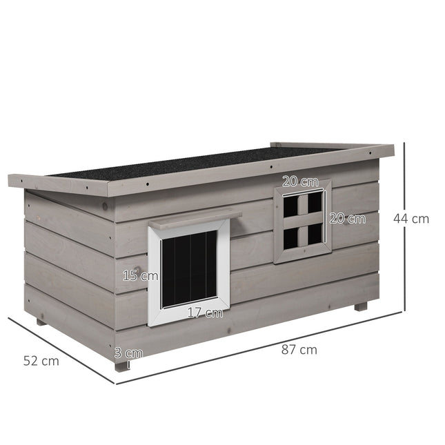 PAWROOM - Kattkoja för kattens egna sovstunder, grå/vit/svart, 87×52×44 cm