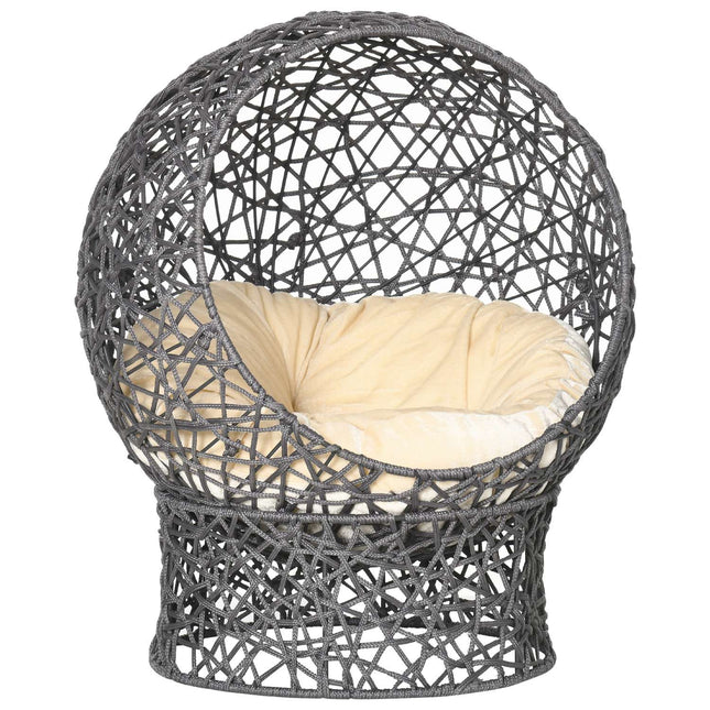 PAWROOM - Kattkoja för kattens egna sovstunder, lila/cremevit, 50×50×60 cm