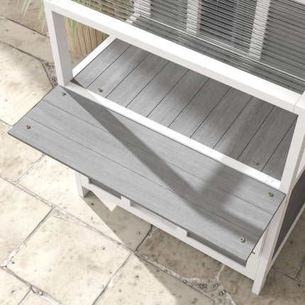 PAWROOM - Outdoor Spruce Wood Cat House with Balcony, 64 x 87 x 76 cm