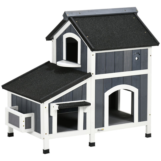 PAWROOM - Kattkoja för kattens krypin och vilostunder, grå, 96×65×85,5 cm