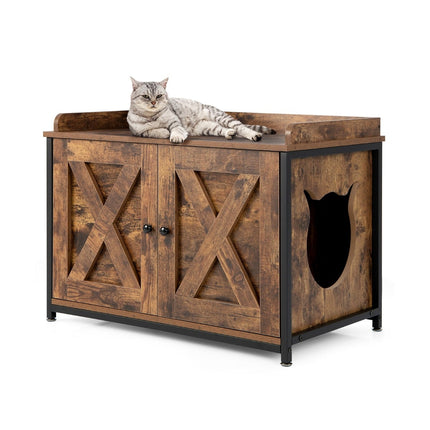 PAWROOM - Kattlådemöbel i MDF för kattlådan i hemmet, brun, 80×50×88 cm
