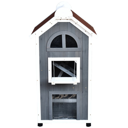 PAWROOM - Kattlådemöbel i gran för kattlådan i hemmet, grå, 59×55×109 cm