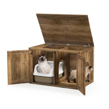 PAWROOM - Kattlådemöbel med förvaring och dubbla dörrar, 80×54×53,5 cm