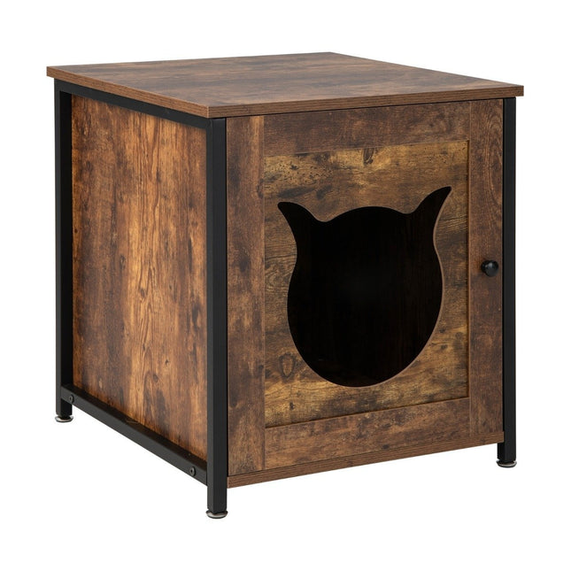 PAWROOM - Wooden Cat Cabinet with Door - Litter Box Enclosure