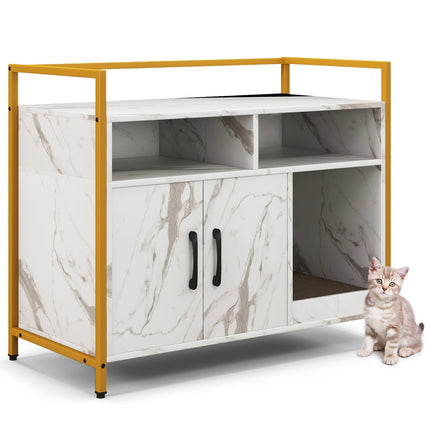 PAWROOM - Kattlådemöbel med klösbräda, vit, 89×45×74,5 cm, PV10236MB