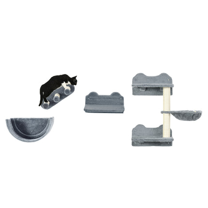 PAWROOM - Cat climbing wall set with scratching post and hammock