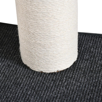 PAWROOM - Kattmöbel för vägg med jute, ljusgrå/beige, 66×28×137 cm