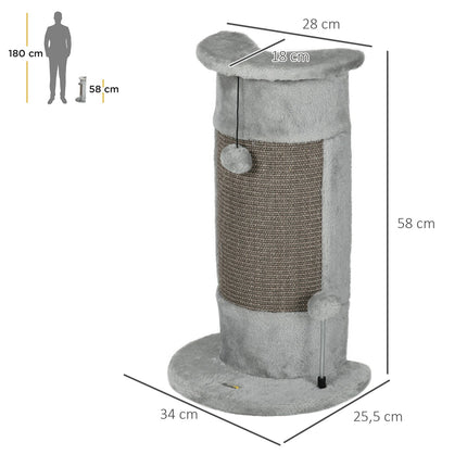 PAWROOM - Klöspelare för kattens klösstunder i hemmet, grå, 58 cm