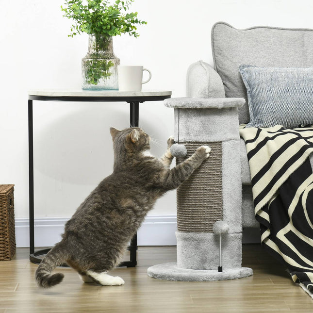 PAWROOM - Klöspelare för kattens klösstunder i hemmet, grå, 58 cm